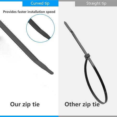 1100pcs 8 بوصة روابط zip 70 رطلا قوة الشد ، 1000pcs سوداء+أبيض 100pcs ، وعلاقات الكابلات المقاومة للأشعة فوق البنفسجية الثقيلة مع ربطات نايلون القفل للذات لخطوط داخلية في الهواء الطلق in Kuwait