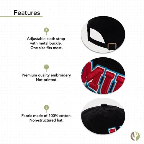 Loyola Marymount University Baseball Hat Lions LMU Brimmed Embroirderd Hats Cap Adjustable Cloth Strap Adult (Style B) in Saudi Arabia