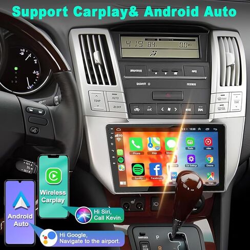 [4+64g] راديو سيارة لـ Lexus RX300/RX330/RX350/RX400H 2003-2009 مع Carpaly اللاسلكي و Android Auto ، 9 بوصة IPS شاشة اللمس ستيريو مع GPS التنقل/Bluetooth in Kuwait