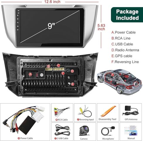 [4+64g] راديو سيارة لـ Lexus RX300/RX330/RX350/RX400H 2003-2009 مع Carpaly اللاسلكي و Android Auto ، 9 بوصة IPS شاشة اللمس ستيريو مع GPS التنقل/Bluetooth in Kuwait
