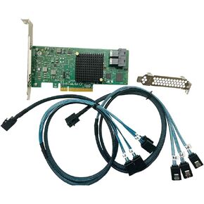 LSI SAS3008 9300-8I IT-Mode HBA JBOD PCI-E 3.0 SATA/SAS 8-Port SAS3 12Gb/s ZFS FreeNAS unRAID 2* SFF-8643 SATA Cable