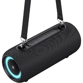 مكبر صوت Fisher Bluetooth اللاسلكي المحمول 26W ذروة BOOMBOX W HD SOUND & LIGHTS ، IPX5 مقاوم للماء ، مقبض حزام ، وقت اللعب 7H ، إقران TWS ، BT 5.3 ، ميكروفون مدمج ومكالمات خالية من اليدين |