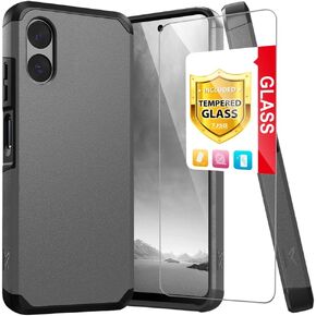 TJS Compatible for Motorola Moto G Play 4G (2024) Case, with Tempered Glass Screen Protector, Dual Layer Hybrid Magnetic Support Shockproof Heavy Duty Cover Phone Case (Mystical Floral Boom)