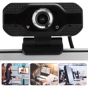 1080P Computer Webcam, Builtin Pickup, Support 3D Denoising, Desktop Computer Camera with Mic, for Video Conference, Chatting, Online Teaching