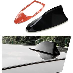 1 PC Car Shark Fin Antenna, Decorative Roof Spoiler Radio Signal Enhancement Antenna with Copper Screws, Signal Receiving Accessories, Suitable for Most Car Models (Black)
