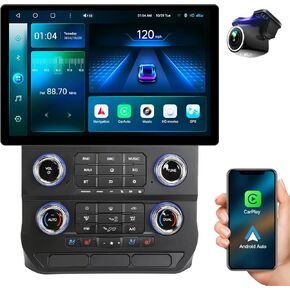 8G+128G Car Radio for Ford F150 2015-2021,F250/F350/F450 Car Stereo Update,13.1" Touchscreen Qualcomm 8 Core with Wireless CarPlay Android Auto,Off-Road Gyroscope,DTS,DSP,4G LTE,5G WiFi SWC