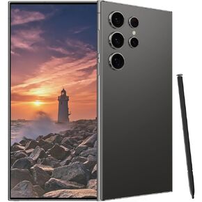 C24 Ultra Unlocked Cell Phones Smartphone Android 13 Phones 8+256GB/6.8" HD Screen/Dual SIM/108MP+48MP Camera/6800 mAh/Built-in Pen (Black)