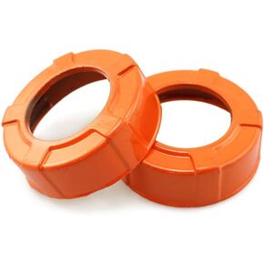 ZYAMY 2PCS Sausage Caulk Gun Aluminum Front Covers Soft Rubber Gun Pressure Caulking Nylon Push Head Pusher Gun Barrel Cover Parts for Kitchen Bathroom Water Tank Sink Window and Door Caulking