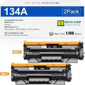 134A Black Toner Cartridge Replacement for HP 134A W1340A 134X W1340X Toner Cartridge Compatible with HP M209dw MFP M234dw M234sdw M234sdn Printer (with Chip,2 Black)
