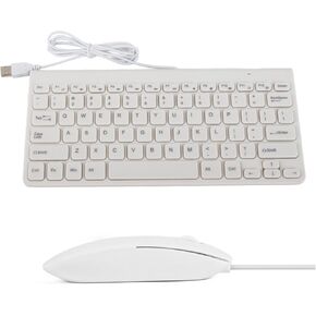 Ultra-Thin USB Wired Keyboard Optical Mouse Mice Set Combo for PC Laptop(White)