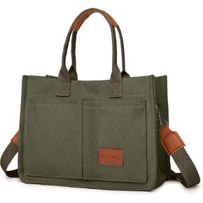 ALUWU Canvas Corduroy Tote Bag Casual Work Shoulder Handbags for Women Cute Purses