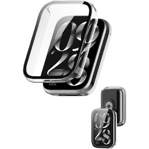 Case for Xiaomi Smart Band 9 Pro,Case with Screen Protector,Built-in 9H Tempered Glass Film, Hard PC, Protective Cover for Xiaomi Band 9 Pro(Clear)