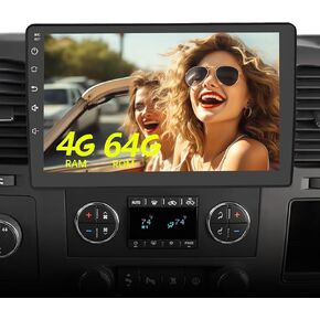 4+64GB Qualcomm Car Radio Stereo for Chevy Chevrolet Silverado 2007-2013 Tahoe Equinox GMC Sierra Yukon Android 13 with CarPlay Android Auto Bluetooth5.0