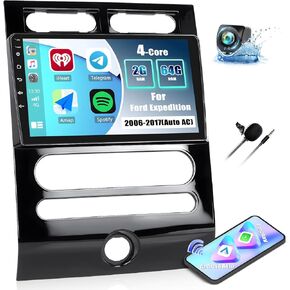 [2+64G] Android 13 Car Stereo for Ford Expedition 2006-2017(Auto AC) with Wireless Carplay&Android Auto,9 Inch Touch Screen Car Radio with Mirror Link BT FM/RDS WiFi GPS SWC+ Backup Camera