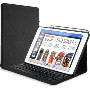ProCase Keyboard Case for iPad Air 10.5" (3rd Gen) 2019 / iPad Pro 10.5 2017 with Built-in Apple Pencil Holder, Slim Lightweight Folio Stand Protective Smart Cover with Wireless Keyboard -Black