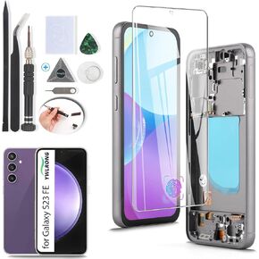 YWLRONG Display for Samsung Galaxy S23 FE OLED Screen Replacement LCD Touch Screen Digitizer Assembly for Samsung Galaxy S23 FE S711U with Tools（Support Fingerprint）
