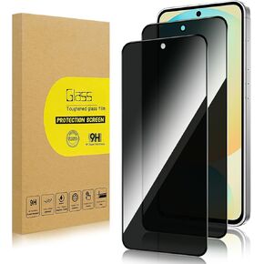 2 Pack Privacy Screen Protector for Samsung Galaxy S24 FE [Anti-Spy Tempered Glass], Ultra HD, Anti-Scratch, Bubble-Free, Easy Install 9H Protective Glass for Galaxy S24 FE
