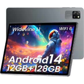 Blackview Tab 60 WiFi Android 14 Tablets Eye Comfort Mode, 10.1 Inch Tablets 12GB+128GB /2TB Expandable,Family Friendly, Dual Camera Portable Face Unlock Tablet for Work/Study/Entertainment