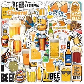 Love Beer Stickers for Laptop 55pcs Wine Bottle Waterproof Vinyl Stickers for Water Bottle Stationery Luggage Guitar Cute Graffiti Decals for Girls Teens Adults
