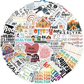 50 Pcs Funny Realtor Stickers, Real Estate Stickers, Funny Realtor Gifts for Women Agent, Real Estate Agent Gifts fo Women & Men Laptop Decals (Realtor)