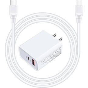 Pixel 8 Fast Charger Type C for Google Pixel 9 Pro XL 8 7A 7 6A 6 5A 5 4A 4 XL 3A 3 XL 2،20W USB C PD FAST WALL CORGER مع كابل C من النوع C 6ft لـ Samsung Galaxy S24 S23 A15 A03S A13 A53 S22 S21 in Kuwait