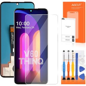 for LG V60 ThinQ 5G Screen Replacement for LG V60 ThinQ 5G LCD Display LM-V600 A001LG Touch Screen Digitizer Assembly Repair Parts Black No Frame