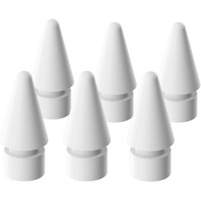 RIIPOO Replacement Tips for Apple Pencil - Nibs Compatible with Apple Pencil 1st & 2nd Gen for iPad Pro Pencil | Smooth Writing & Drawing Experience with Durable Replacement Tips, 6 Pack White
