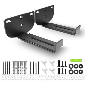 Soundbar Wall Mount Bracket for Samsung, Bose, Vizio, LG, Sony, JBL, Sonos and More Sound Bar Mounts Under TV, Depth Adjustable for Dolby Atmos Soundbars