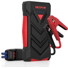 NEXPOW Portable Jump Starter,12V Car Battery Jump Starter Power Pack with USB Quick Charge (Up to 7L Gas or 5.5L Diesel Engine) Battery Booster with Built-in LED Light