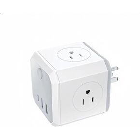 Power Strip with 4 Outlets 2 USB 1 Type C Ports, Wall Mounted, Desktop Charging Station for Home/Office，1PCS