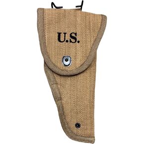 Canvas Pistol Holster for US WWII Colt .45 M1911 Utility &Tool Holster Pouch with Flap Closure