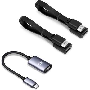 USB-C to HDMI Adapter (4K@60Hz), Connect with Wireless HDMI TX/Transmitter Only to Support Wirelessly Stream from MacBook, New USB-C Laptop, After-Sales Kit 1x Adapter + 2xHDMI to HDMI Cables