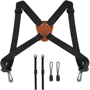 MiOYOOW Binocular Harness Strap, Adjustable Binocular Chest Harness, X-Shaped Camera Chest Harness for Carrying Binocular Cameras Rangefinders