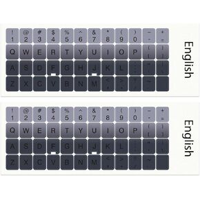 2PCS English Keyboard Stickers,Universal Keyboard Sticker Letters Replacement Stickers for Computer Laptop Notbook(Gradient Gray)