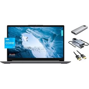 Lenovo IdeaPad Slim 3 3i 15.6 inch FHD Laptop, 8-Core Intel Core i3 Processor, 8GB RAM, 256GB SSD + 256GB Portable SSD, WiFi 6, Keypad, Webcam, SD Card Reader, USB-C, Win 11