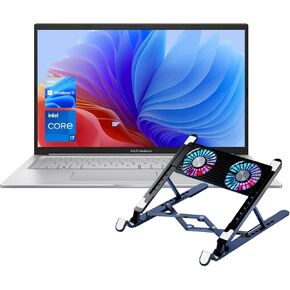 ASUS Vivobook 17.3 F1704 AI Premium Laptop, 17.3 FHD, Intel i7-1355U, 40GB RAM, 2TB SSD, Backlit Numeric KB, Privacy Camera, Bundle with PCO Notebook Folding Radiator, Laptop Cooler