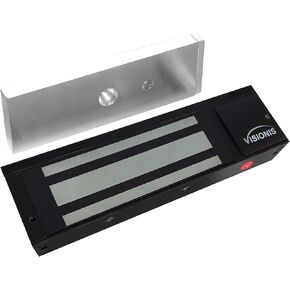 Visionis VS-VISML1200LED-BL Indoor 1200lbs Black Electromagnetic Lock with LED Sensor for Door Access Control