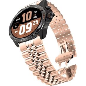 Compatible with Ticwatch Atlas Bands, 20mm, 22mm, 24mm Solid Stainless Steel Metal Band with Butterfly Folding Clasp Link Bracelet Compatible with Ticwatch Atlas, Pro 5 Enduro, Pro 5, Pro 3 Ultra BT/ LTE version, Pro, Pro S, Pro 4G, E2, S2, E3, GTH, C2, C