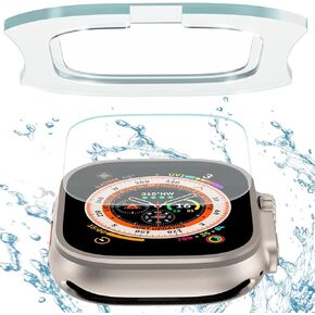 2 Pack Tempered Glass Screen Protector with Auto-alignment Installation Tool for Apple Watch Ultra 49mm, [Easy Installation] HD Clear Film for iWatch Ultra