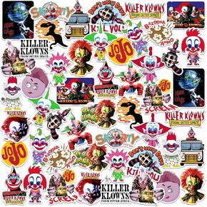 Killer Klowns من الفضاء الخارجي 50CT فينيل ملصقات ديلوكس كبيرة الحزمة متنوعة - كمبيوتر محمول ، زجاجة ماء ، سكرابوكينغ ، الكمبيوتر اللوحي ، لوح التزلج ، داخلي/في الهواء الطلق