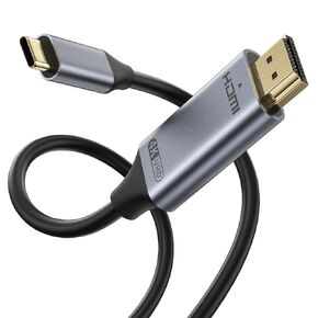 USB C to HDMI Cable 6.6ft, Snowkids 4K [Anti-Interference, Gold-Plated] USB C to HDMI Cable Thunderbolt 3/4 Compatible for Mac-Book Pro/Air, i-Pad Pro, Android Galaxy s22/S20, Surface Pro