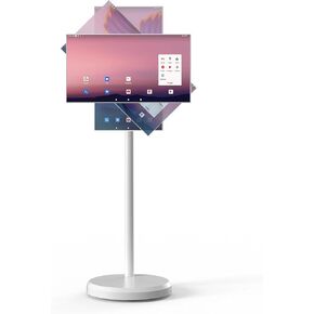22 Inch Mobile Touch Screen Monitor 1920p, Portable Smart Tablet with Stand and Universal Wheels, Built-in Battery, Angle Adjustable, Native OS, 6+128G, Full Swivel Rotation