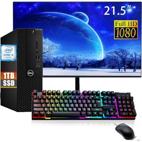 Dell Optiplex 3050 SFF Business Desktop PC, 21.5" FHD(1920x1080) Monitor, Core i5-7500, 16GB DDR4, 1TB SSD, Keyboard, Mouse, Windows 10 Pro (Renewed)
