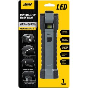 Feit Electric Compact Handheld LED Work Light Flashlight with 500 Lumens Ultra Bright, Magnetic Base, Foldable and Rechargeable - WORK500BAT