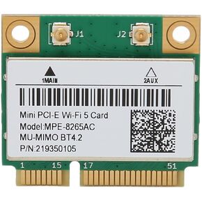 Mini PCIE 1200M Adapter 8265AC, 4.2, Band 802.11ac Network Card, 300Mbps+867Mbps, Plug and Play, for Windows 10/8.1/8/7 laptops