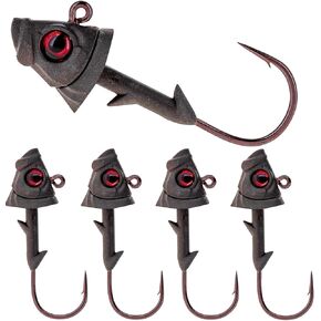 Reaction Tackle Tungsten Swimbait Jig Head/Weighted Hooks for Saltwater and Freshwater/Realistic Fish Jig Head (5 Pack)