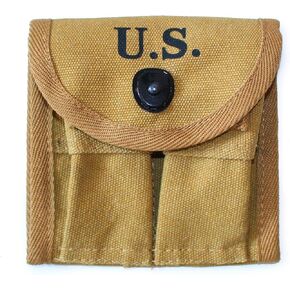 WW2 US M1 Carbine Ammo Pouch 2 Cells Magazine Bag Khaki Color