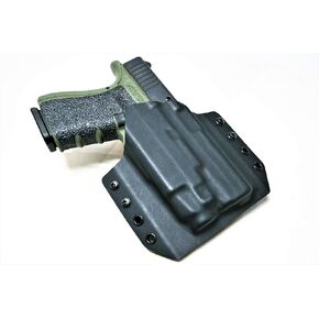Kydex OWB- Outside The Waistband Holster for Glock 19/23/45 TLR-7/ TLR-7 A- Right Hand Black