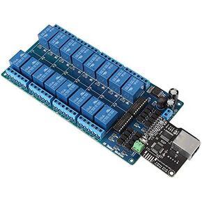 RJ45 Port Ethernet Control Module with 16-Channel Relay LAN WAN Network Web Server Network Ethernet Relay Control