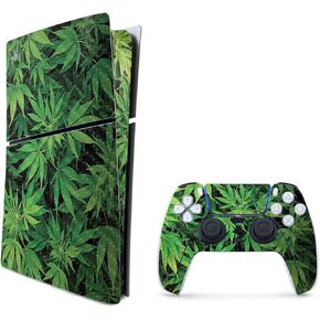 MightySkins Carbon Fiber Skin for PS5 Playstation 5 Slim Digital Edition Bundle - Weed Protective, Durable Textured Carbon Fiber Finish Easy to Apply, Remove, and Change Styles Made in The USA